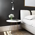Nordic Double Bed Simple Bed 3d model