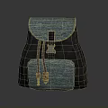 Durable Woven Teal And Black Backpack With Drawstring Closure And Functional Pockets