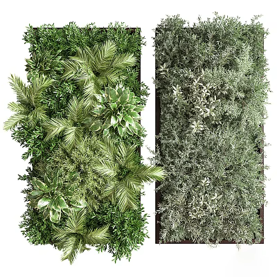 Indoor Living Plant Wall Decoration with Various Green Plants and Lush Natural Foliage 3d model