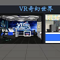 VR Fantasy World Experience Center Modern Interior With Interactive Equipment And Screens