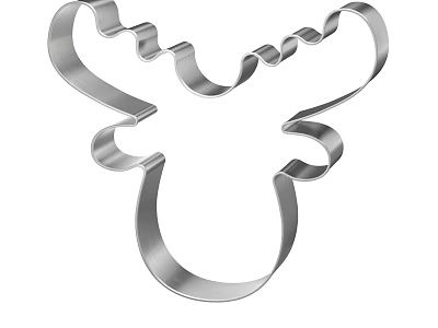 Stainless Steel Deer Shaped Cookie Cutter for Kitchen Baking Tool 3d model