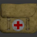 Yellow Canvas Medical First Aid Kit With Red Cross Symbol For Emergency Medical Use