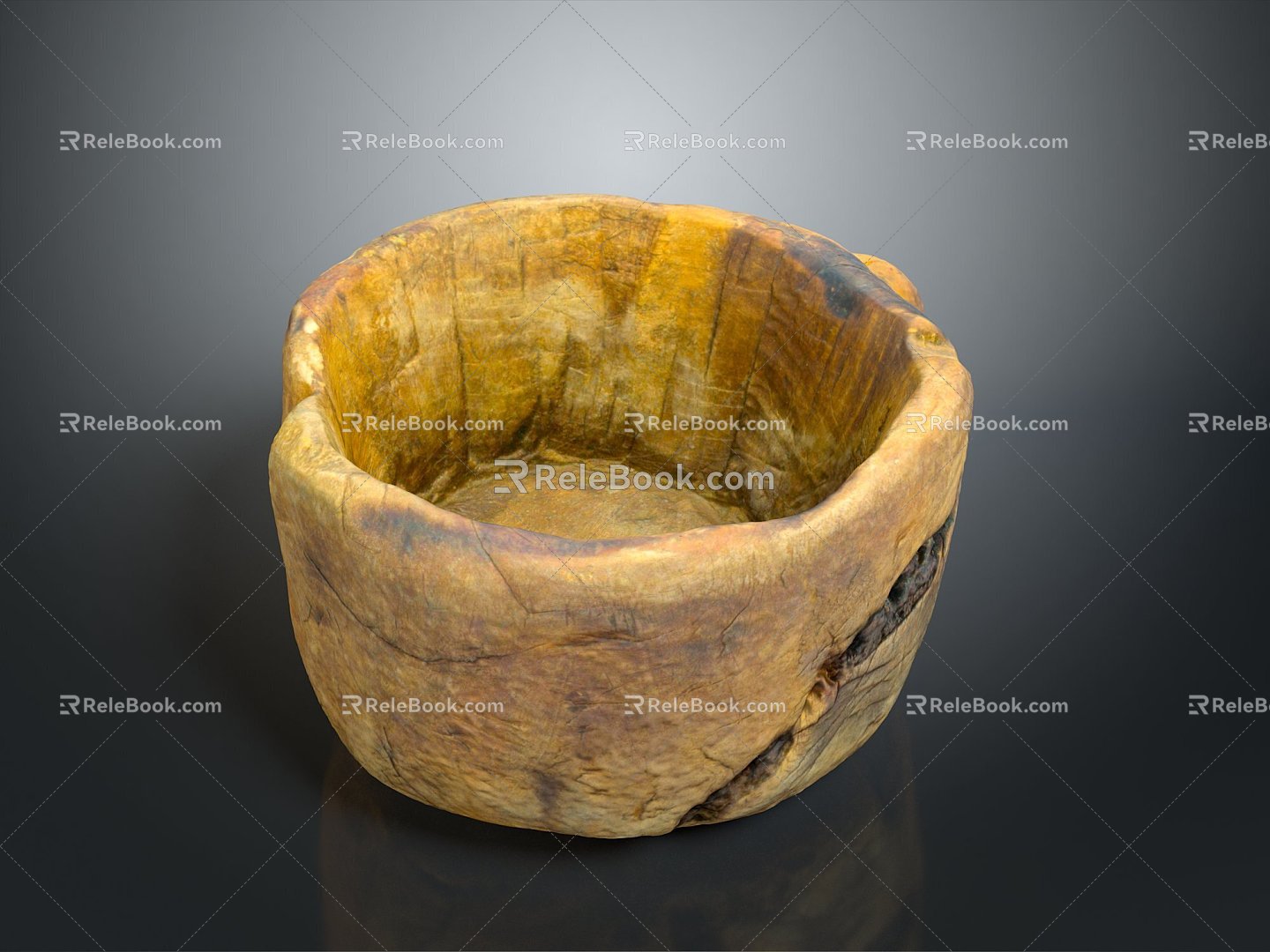 Bowl Stone Bowl Stone Bowl Cultural Relics Ancient Bowl Antique Bowl Household Supplies 3d model