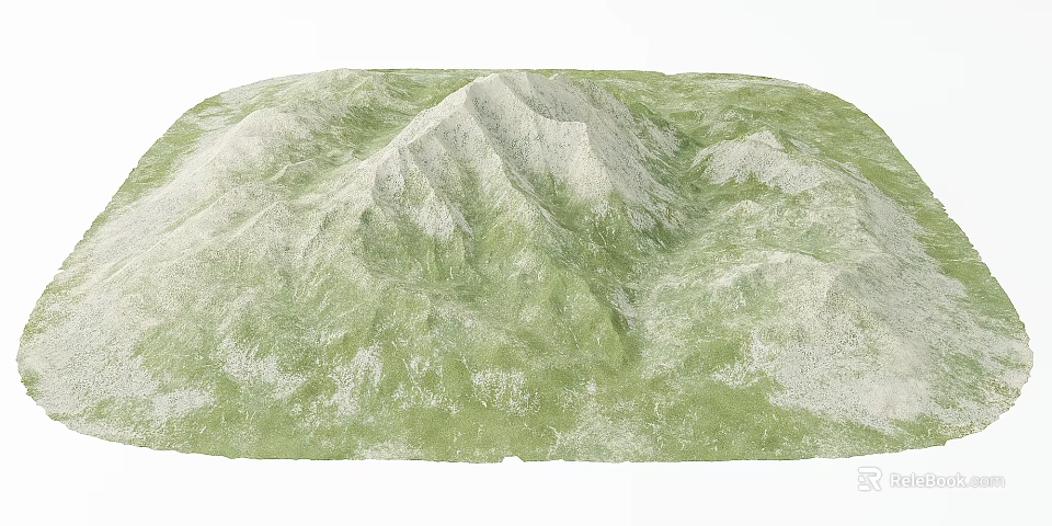 Detailed Garden Landscape Design With Rolling Green Hills And Natural Texture 3d model 