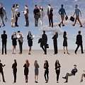 modern workplace figures 3d model