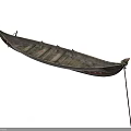 Realistic style canoe canoe hull oar rack rope bow stern wood board structure traditional boat hand carved wood texture