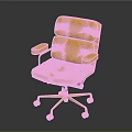 Yellow Leather Office Chair With Armrests And Metal Base On Wheels
