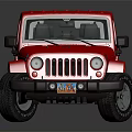 Pink Jeep Wrangler Two Door Off Road Vehicle With Black Wheels And Reflective Surface