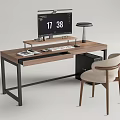 Modern Desk and Chair Desk and Chair Combination Computer Desk and Chair Combination Ornaments Computer 3d model
