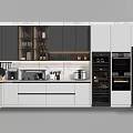 Modern Spacious Kitchen With High Quality Integrated Appliances Cabinets And Marble Countertop