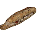 Crusty Whole Grain Baguette Sandwich With Savory Filling And Sesame Seeds