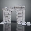 Gate House Stone Gate House Gate Post Stone Gate Post Ruin Gate Post Arch Stone Post Outdoor Articles Realistic 3d model