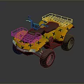 All Terrain Yellow ATV With Black Cross Patterns For Off Road Use