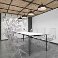 Modern Open Public Office Space Featuring White Desks Computers Glass Partitions Blinds And Plants