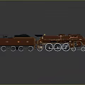 Vintage Steam Train Model With Shiny Brown Exterior And Detailed Wheels On