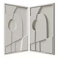 Modern Geometric Decorative Wall Panels Complete Set In Beige Gray Tones 3d model