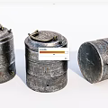 Vintage Industrial Equipment Metal Cylindrical Containers With Handles And Textured Surfaces