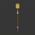Two Industrial Valves Featuring Yellow Gray Components Orange Stems And Circular Interfaces