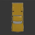 Vintage Yellow and White Pickup Truck with Open Bed and Retro Design