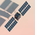Satellite Model Featuring Solar Panels And Support Structure Design