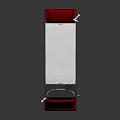 Red Electric Shuttle Vehicle With White Roof Open Side And Multiple Seats
