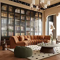 Elegant Luxury Living Room Interior With Velvet Sofa Marble Coffee Table And Gold Accents