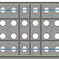 Detailed Bridge Structural Layout With Multiple Circular Supports And Pipes Framework
