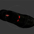 Black Athletic Sneakers With Red Accents Mesh Design And Durable Sole