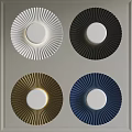 White Black Gold Blue Wall Lamps With Radial Sunburst Round Design