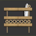 Bamboo Armchair With White Cushion And Backrest In Simple Tube Structure Design