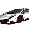 White Luxury Sports Car With Sleek Design And Black Red Accent Wheels