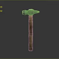 Classic Weapon Hammer With Silver Head Blue Accent And Wooden Handle On Gray Gradient Background