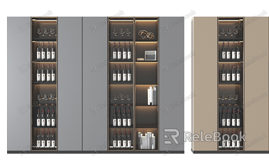 Modern Glass Wine Cabinet model