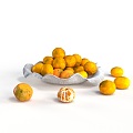 fruit fruit plate oranges 3d model