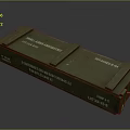 Green Military Style Wooden Crate With Vintage Labels And Metal Straps