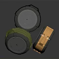 Modern Round Portable Speakers In Green And Orange With Durable Casing Design