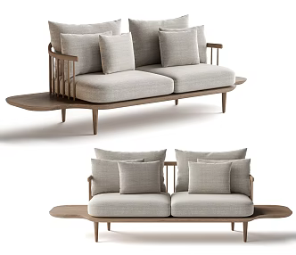 Tradition outdoor double sofa fabric double sofa living room sofa straight sofa 3d model