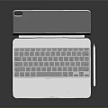 Modern White 2-in-1 Tablet with Detachable Keyboard and Stylus Pen