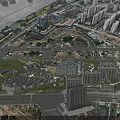 Birds Eye View Urban Planning With High Rise Buildings Traditional Architecture Green Spaces And Waterway
