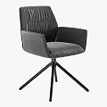 Gray Velvet Upholstered Accent Chair With Pleated Backrest Armrests And Black Metal Tripod Base