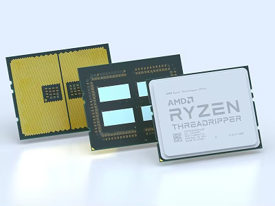 AMD Ryzen Threadripper Industrial Processor Units Featuring Three Chips On 3d model