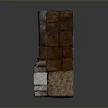 Brick Sculpture Carving Featuring Cylindrical Structure and Square Base Design