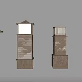 New Chinese lawn lamp floor lamp 3d model