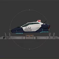 Futuristic Racing Car Model With NCD Logo On Metal Base And Control Panel