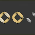 Stylish Golden Earrings Set With Diamond Studded Details And Shiny Metal Finish
