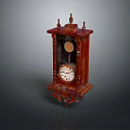 Clock Wall Clock Retro Clock Retro Clock Large Clock Pendulum Furnishings 3d model