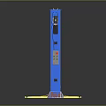 Blue Car Lift With Two Columns And Yellow Support Arms For Vehicle Maintenance
