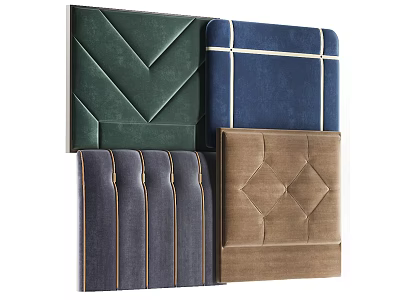 Luxury Diamond Tufted Velvet Double Bed Headboards In Green Blue Gray Brown With Chevron Design 3d model
