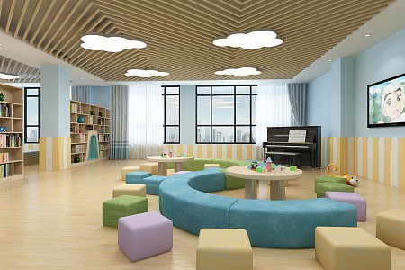 Modern Kindergarten Activity Room 3d model