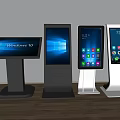 Public Facility Touch Screen Information Kiosks With Different Standing Designs And Display Interfaces 3d model